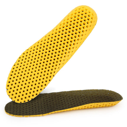 1 Pair Sports Shock Absorption Breathable Soft Thick Sweat Absorbent Insoles for Men / Women, Size: L(41-46 Yards)(Black)-garmade.com