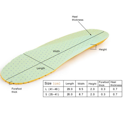 1 Pair Sports Shock Absorption Breathable Soft Thick Sweat Absorbent Insoles for Men / Women, Size: L(41-46 Yards)(Green)-garmade.com