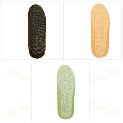 1 Pair Sports Shock Absorption Breathable Soft Thick Sweat Absorbent Insoles for Men / Women, Size: L(41-46 Yards)(Yellow)-garmade.com
