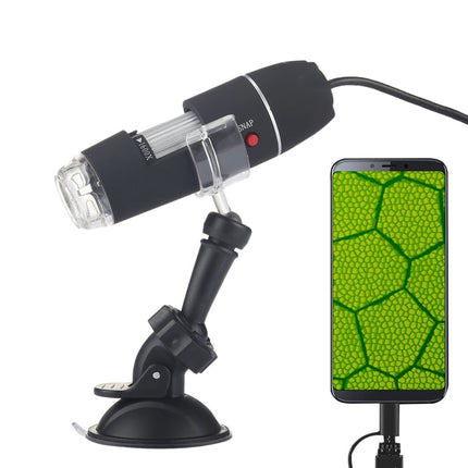 1600X Magnifier HD 0.3MP Image Sensor 2 in 1 USB Digital Microscope with 8 LED & Professional Stand-garmade.com