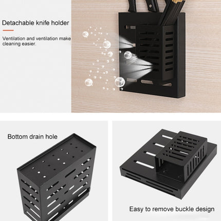 Stainless Steel Wall-mounted Kitchen Rack Hanging Dish Holder (Black)-garmade.com