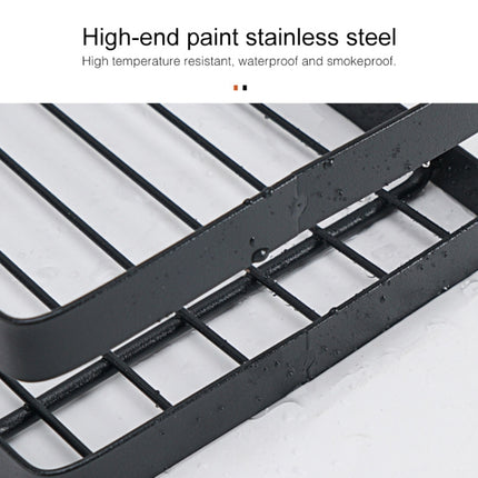 Stainless Steel Wall-mounted Kitchen Rack Hanging Seasoning Holder (Black)-garmade.com
