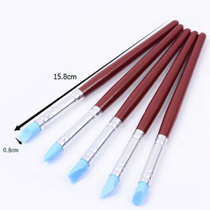 5 Pieces Flexible Rubber Tip Ceramic Clay Indentation Tool Clay Sculpting Shaper-garmade.com