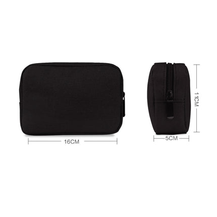 Simple Multi-functional Digital Device Travel Storage Bag for Phones, Power Bank, U-disk, Earphones, Data Cable and etc, Big Size: 23*11*5cm(Black)-garmade.com