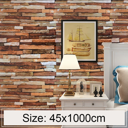 Colorful Shale Creative 3D Stone Brick Decoration Wallpaper Stickers Bedroom Living Room Wall Waterproof Wallpaper Roll, Size: 45 x 1000cm-garmade.com