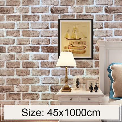 Retro Brick Creative 3D Stone Brick Decoration Wallpaper Stickers Bedroom Living Room Wall Waterproof Wallpaper Roll, Size: 45 x 1000cm-garmade.com