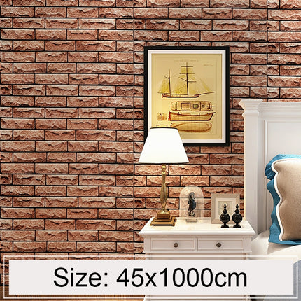 Artisan Brick Creative 3D Stone Brick Decoration Wallpaper Stickers Bedroom Living Room Wall Waterproof Wallpaper Roll, Size: 45 x 1000cm-garmade.com