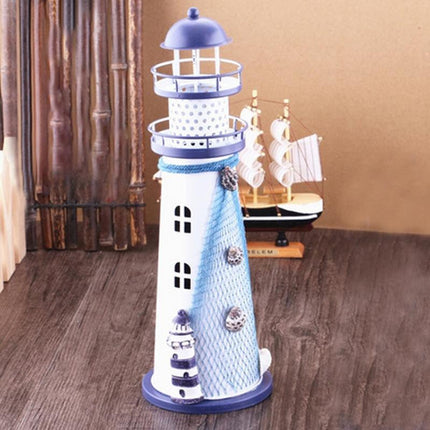 Creative Mediterranean Style Iron Handmade Flash Lighthouse, Random Style Delivery, Size: 28.5*9.5cm-garmade.com