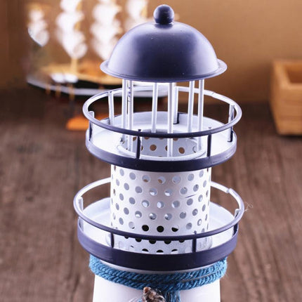 Creative Mediterranean Style Iron Handmade Flash Lighthouse, Random Style Delivery, Size: 28.5*9.5cm-garmade.com