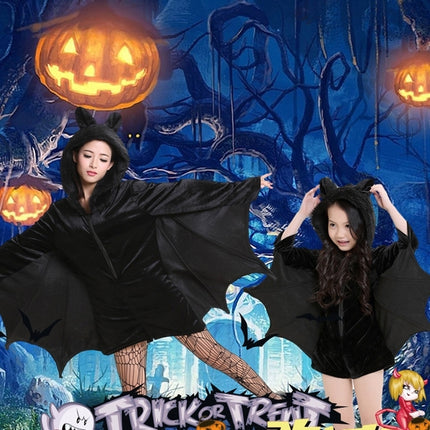 Halloween Costume Children and Women Bat Vampire Clothing Stage Performance Cosplay Clothing, Size:XS, Bust: 76cm, Clothes Long: 57cm, Suggested Height:100-120cm-garmade.com