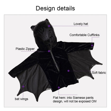 Halloween Costume Children and Women Bat Vampire Clothing Stage Performance Cosplay Clothing, Size:S, Bust: 82cm, Clothes Long: 62cm, Suggested Height:120-135cm-garmade.com