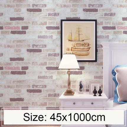 Color Brick Creative 3D Stone Brick Decoration Wallpaper Stickers Bedroom Living Room Wall Waterproof Wallpaper Roll, Size: 45 x 1000cm-garmade.com