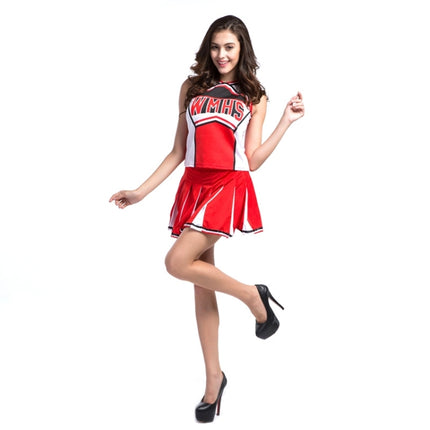 Halloween Costume United States Sexy Basketball Cheerleader Clothing Stage Performance Cosplay Clothing, Size: XL, Bust: 96cm, Waistline:80cm, Clothes Long:50cm, Skirt Length: 35cm-garmade.com
