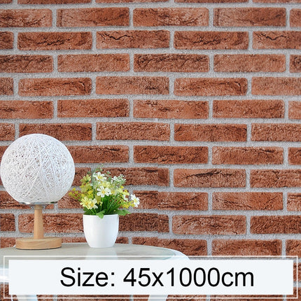 Iron Phosphate Creative 3D Stone Brick Decoration Wallpaper Stickers Bedroom Living Room Wall Waterproof Wallpaper Roll, Size: 45 x 1000cm-garmade.com