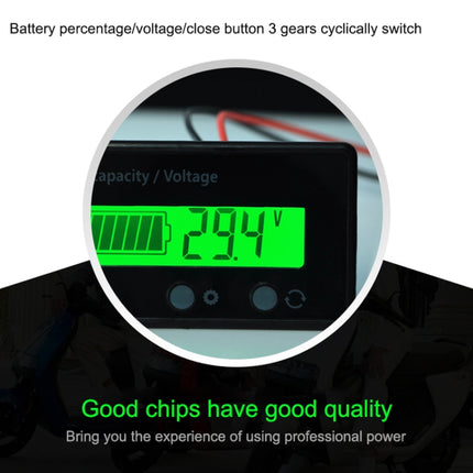 H6133 12V-84V Lead-acid Battery Voltage Tester Percentage Voltmeter Gauge Lithium Battery Status Monitor(White Light)-garmade.com
