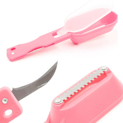 2 PCS Kitchen Essential Fish Scraper Fish Scale Planing Knife with Cover (Pink)-garmade.com