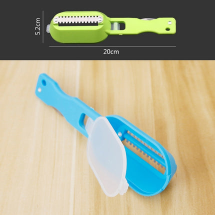 2 PCS Kitchen Essential Fish Scraper Fish Scale Planing Knife with Cover (Blue)-garmade.com