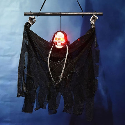 Halloween Electric Luminous Skeleton Hanging Head Induction Props Haunted House Decorations Toys-garmade.com