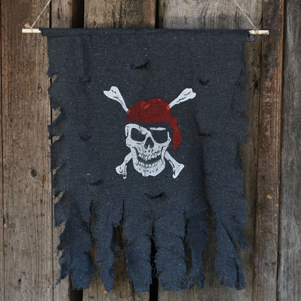 Halloween Decoration Jolly Roger Skull Banner Pirate Flag Party Supplies, Large Size: 76 x 90cm-garmade.com