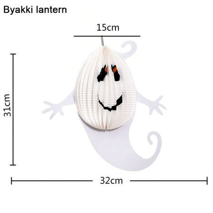 3 PCS / Set Creative Funny Halloween Ghost Bats Spider Pendant Paper Decoration and Props Horror-garmade.com