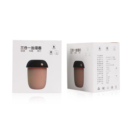 3 in 1 Multi-function USB Charge Mushroom Shape Electric Aroma Essential Ultrasonic Aromatherapy Cool Mist Humidifier with Extended USB Port(Coffee)-garmade.com