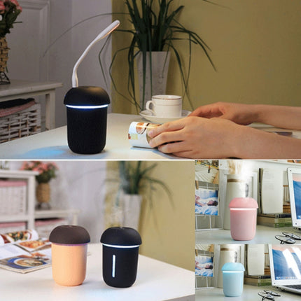 3 in 1 Multi-function USB Charge Mushroom Shape Electric Aroma Essential Ultrasonic Aromatherapy Cool Mist Humidifier with Extended USB Port(Blue)-garmade.com