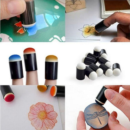 10 PCS Finger Painting Sponge Daubers Coloring Foam Fingertips-garmade.com