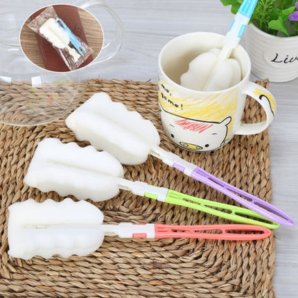 10 PCS Removable Handle Sponge Cleaning Cup Brushes Wash Cup Brush for Glass Milk Bottle / Coffee Cup / Glass Cup, Size: 25.5x6cm, Random Color Delivery-garmade.com