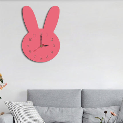 Rabbit Pattern Creative Living Room Decorative Wall Clock (Pink)-garmade.com