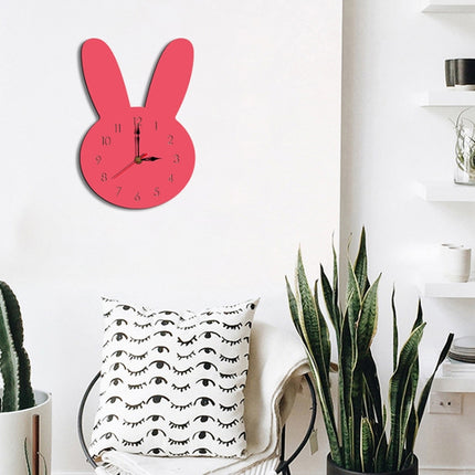 Rabbit Pattern Creative Living Room Decorative Wall Clock (Pink)-garmade.com