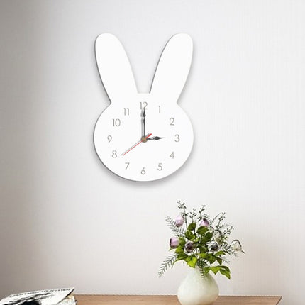 Rabbit Pattern Creative Living Room Decorative Wall Clock (White)-garmade.com