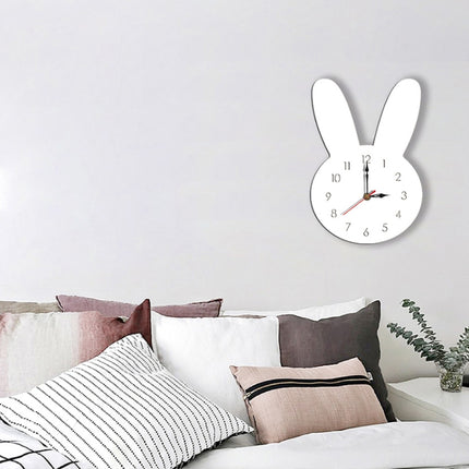 Rabbit Pattern Creative Living Room Decorative Wall Clock (White)-garmade.com