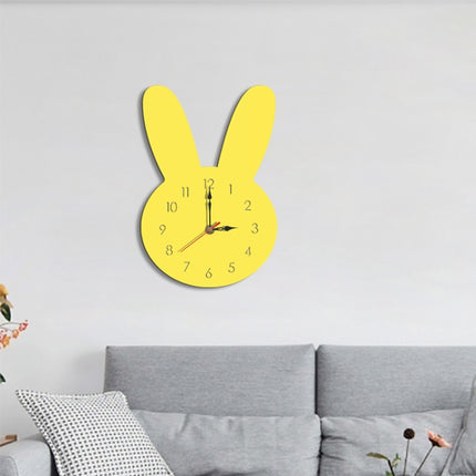 Rabbit Pattern Creative Living Room Decorative Wall Clock (Yellow)-garmade.com