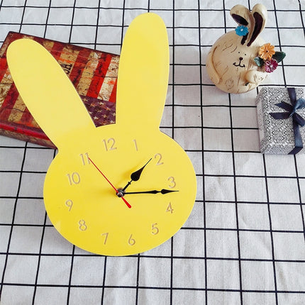Rabbit Pattern Creative Living Room Decorative Wall Clock (Yellow)-garmade.com