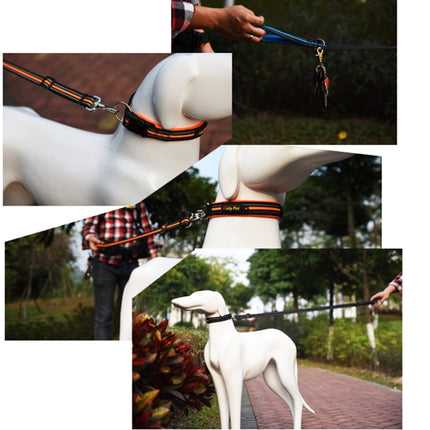 Pet Dogs Nylon Night Reflective Breathable Handheld Traction Lead Leash, Size: M, Adjustable Range: 2.5*(100-140cm)(Orange)-garmade.com
