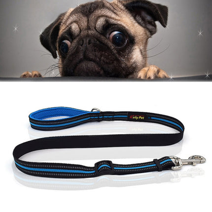 Pet Dogs Nylon Night Reflective Breathable Handheld Traction Lead Leash, Size: M, Adjustable Range: 2.5*(100-140cm)(Blue)-garmade.com