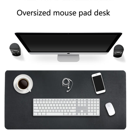 Multifunction Business Double Sided PU Leather Mouse Pad Keyboard Pad Table Mat Computer Desk Mat, Size: 80 x 40cm(Green + Silver)-garmade.com