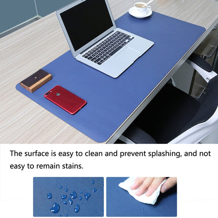 Multifunction Business Double Sided PU Leather Mouse Pad Keyboard Pad Table Mat Computer Desk Mat, Size: 80 x 40cm(Green + Silver)-garmade.com