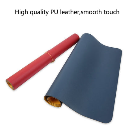 Multifunction Business Double Sided PU Leather Mouse Pad Keyboard Pad Table Mat Computer Desk Mat, Size: 80 x 40cm(Blue + Yellow)-garmade.com