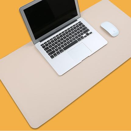 Multifunction Business PU Leather Mouse Pad Keyboard Pad Table Mat Computer Desk Mat, Size: 60 x 30cm(Apricot)-garmade.com