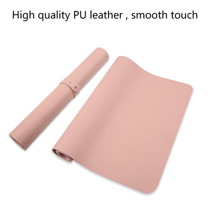 Multifunction Business PU Leather Mouse Pad Keyboard Pad Table Mat Computer Desk Mat, Size: 80 x 40cm(Apricot)-garmade.com