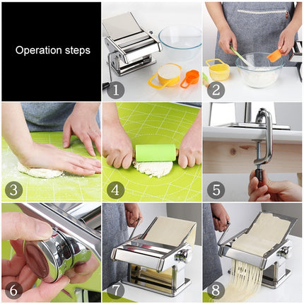 QF150 Household Kitchen Split Type Stainless Steel Manual Pressing Machine Pasta Machine (Silver)-garmade.com