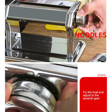 QF150 Household Kitchen Split Type Stainless Steel Manual Pressing Machine Pasta Machine (Silver)-garmade.com