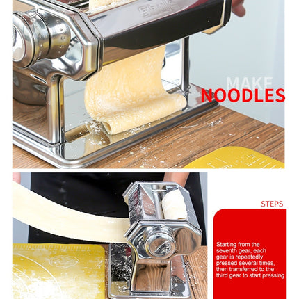 QF150 Household Kitchen Split Type Stainless Steel Manual Pressing Machine Pasta Machine (Silver)-garmade.com