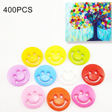 400 PCS Smile Face Resin Children Sweater Buttons Sewing Buttons in Bulk , Random Color, Diameter: 12.5mm-garmade.com
