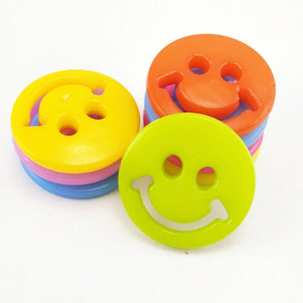 400 PCS Smile Face Resin Children Sweater Buttons Sewing Buttons in Bulk , Random Color, Diameter: 15mm-garmade.com