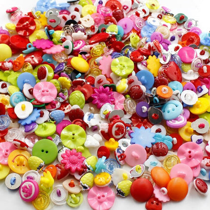 400 PCS Assorted Mixed Color Buttons for Sewing DIY Crafts Children Manual Button Painting, Random Color Style-garmade.com