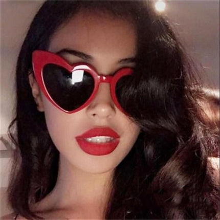 Heart Shape UV400 Polarized Sunglasses for Women(Black+Transparent)-garmade.com
