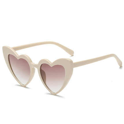 Heart Shape UV400 Polarized Sunglasses for Women(Beige)-garmade.com