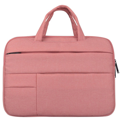 Universal Multiple Pockets Wearable Oxford Cloth Soft Portable Leisurely Handle Laptop Tablet Bag (Pink)-garmade.com